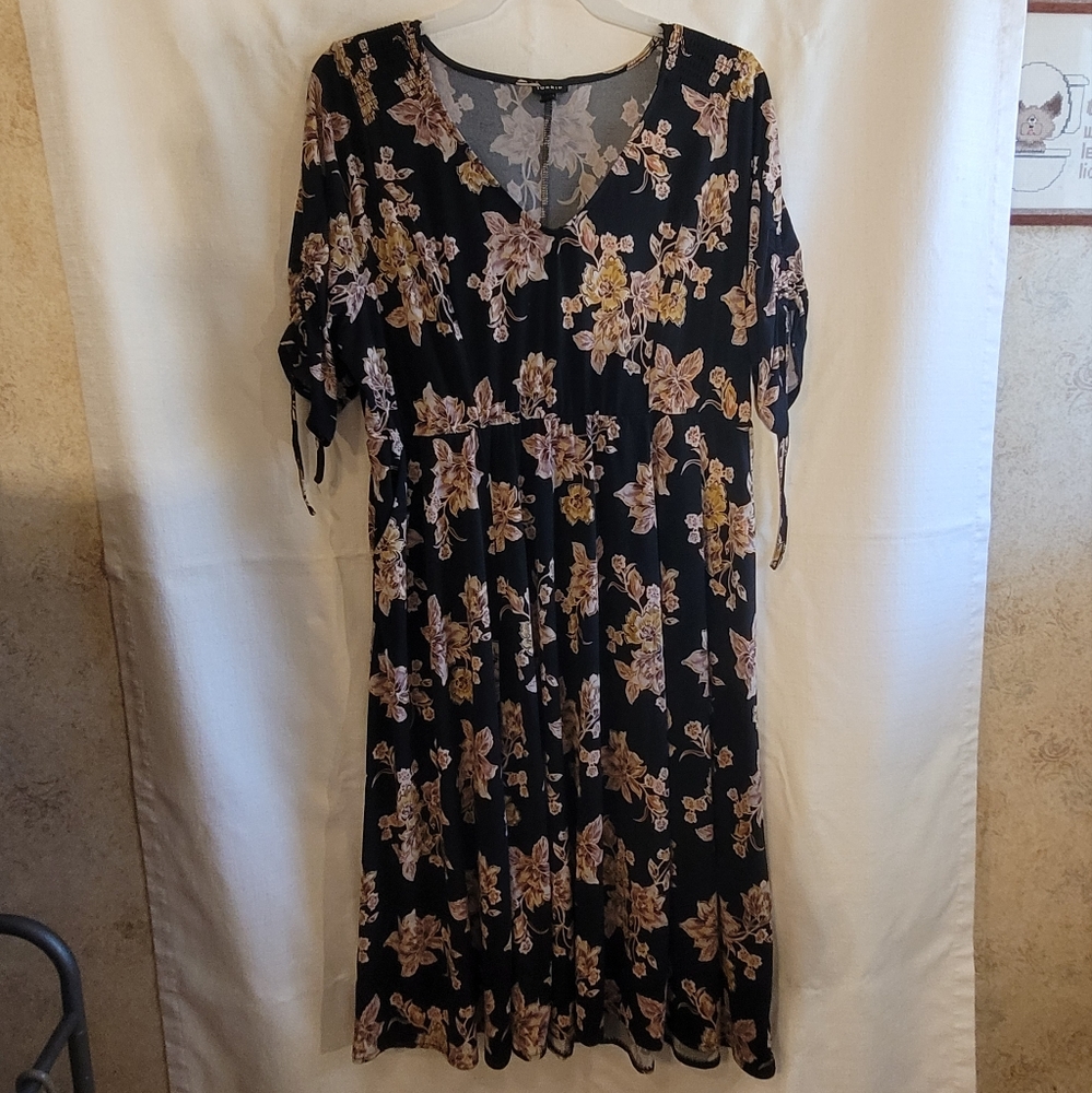 Torrid Black and Brown Floral Dress